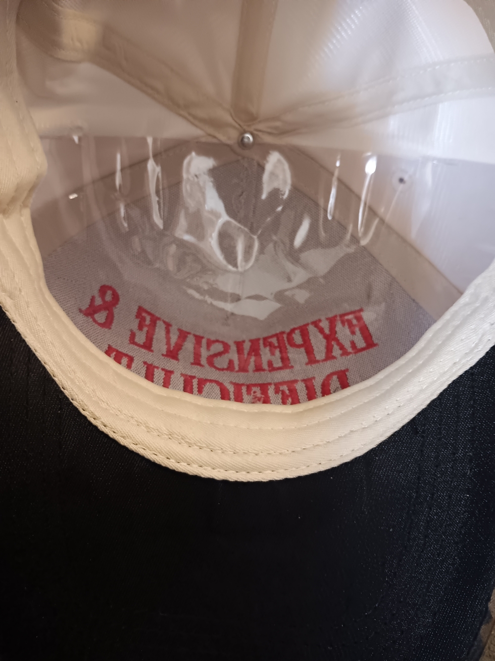 'Expensive & Difficult' White and Brown Sequin Leopard Customized Hat - Picture 7 of 8